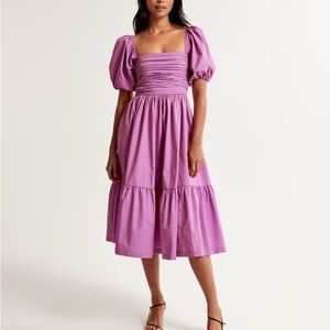 The A&F Emerson Poplin Puff Sleeve Midi Dress